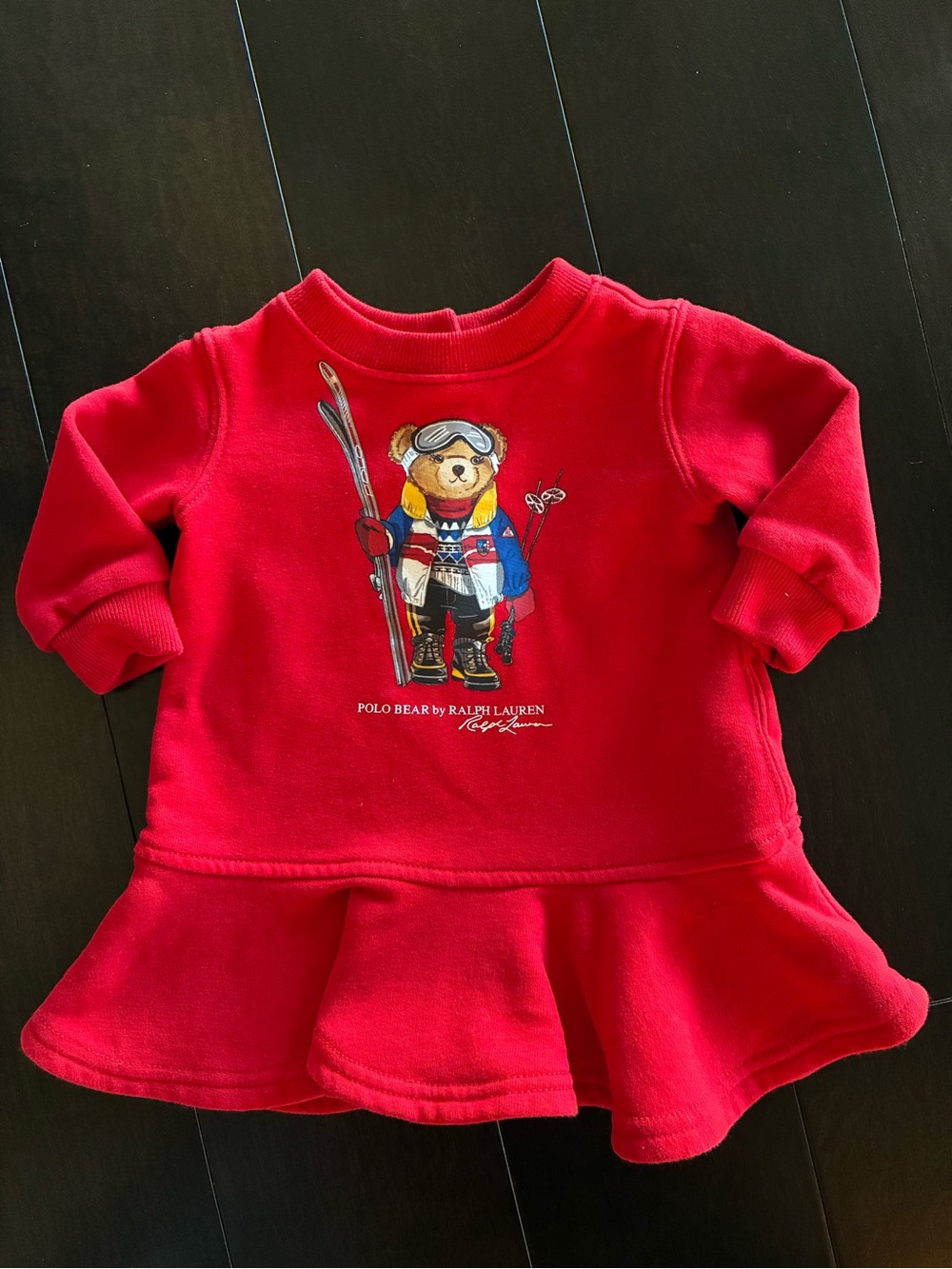 Ralph Lauren Red Kids Polo Bear Ski Sweatshirt
